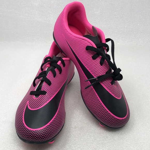 Nike Cleats Kids Bravata II FG Size 5Y Pink & Black - Picture 10 of 11